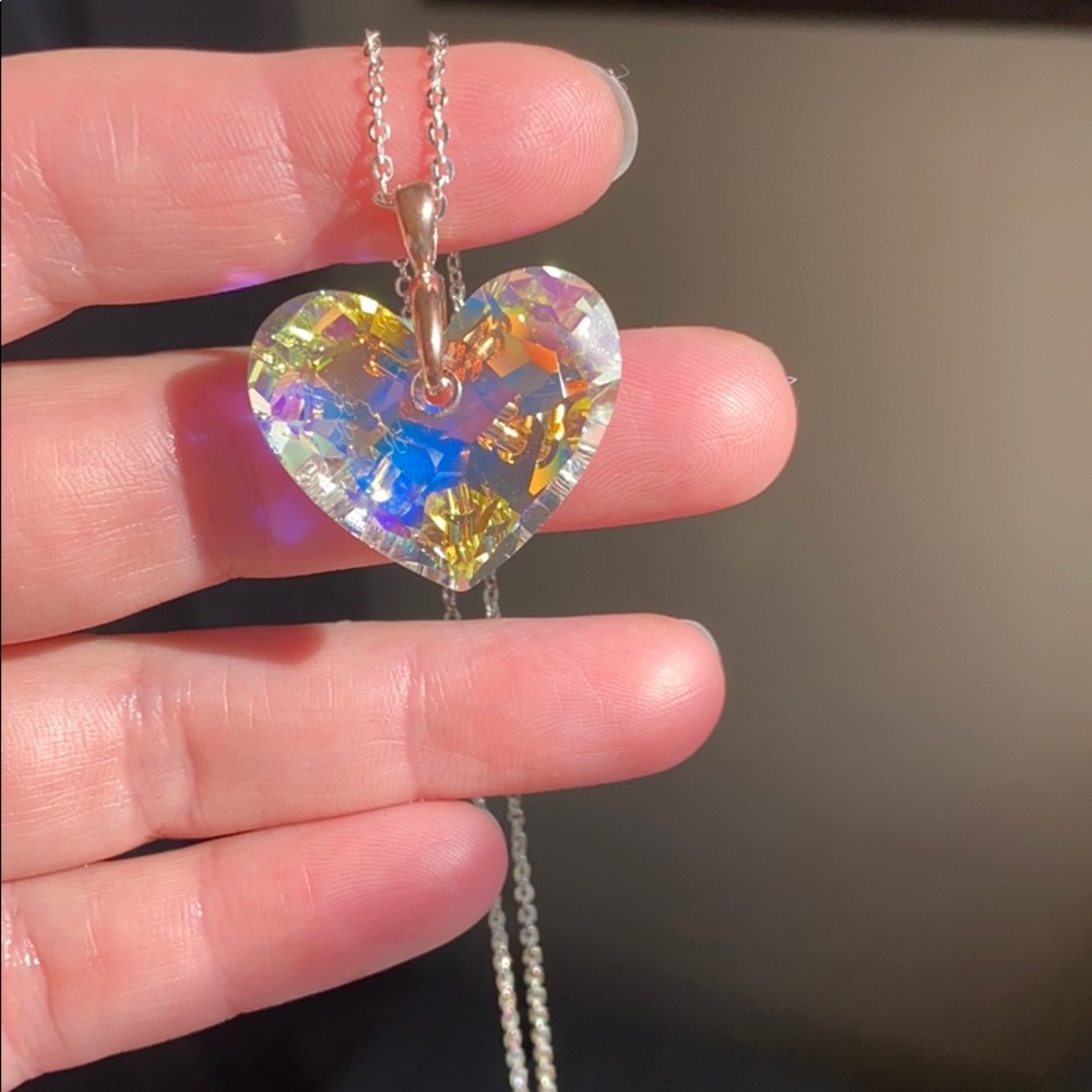 NWT Swarovski crystal heart necklace